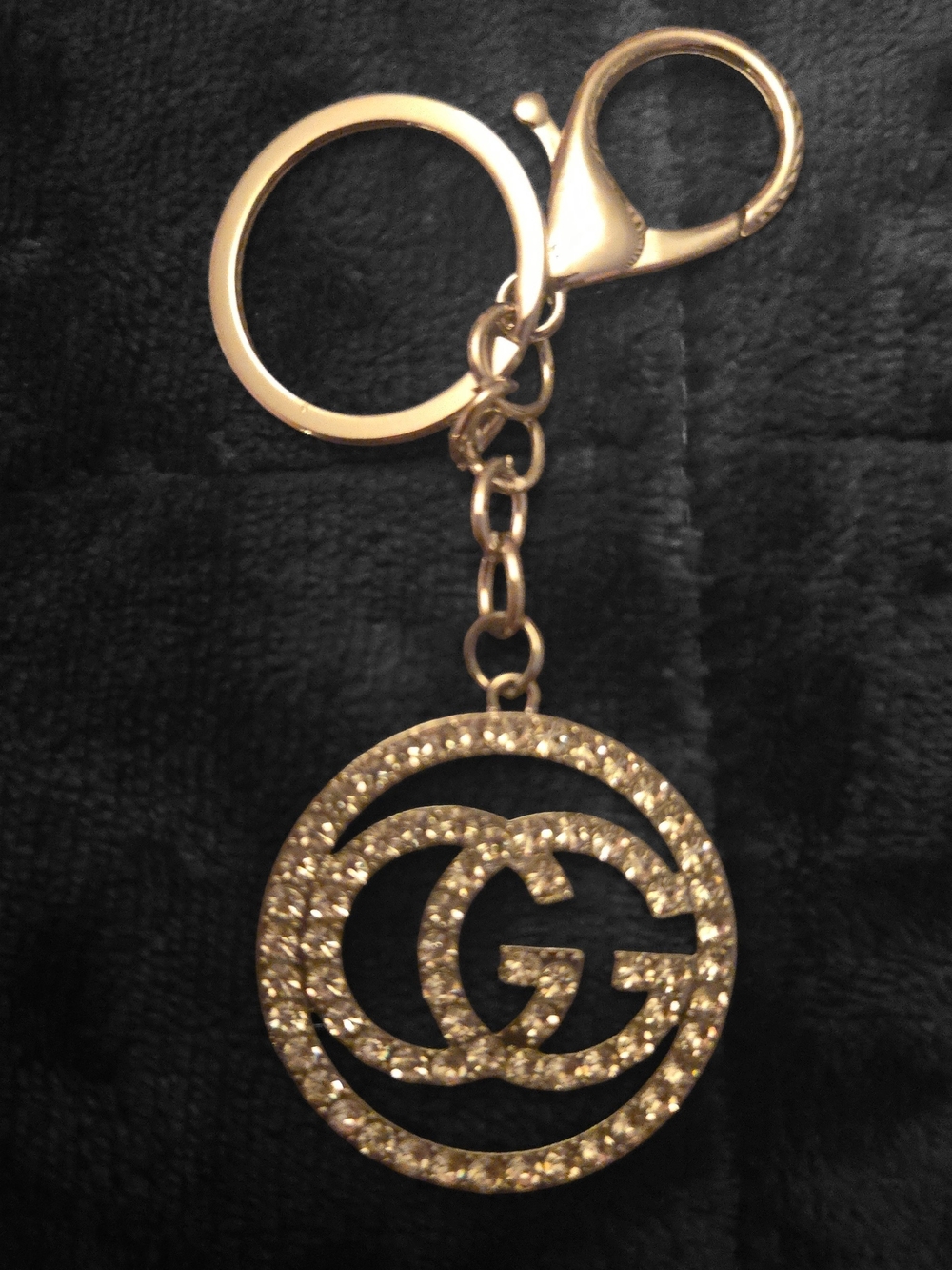 Rhinestone GG Bag Charm/ Keychain in Silver OR Gold NWT - Picture 6 of 7